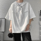 Drawstring Hooded Oversized T-Shirt